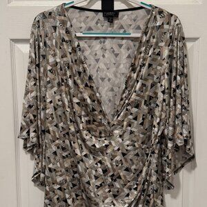 Two Piece Evening Outfit - Maxi Skirt & Surplice Top